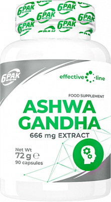 6PAK Nutrition Effective Line Ashwagandha 90 kapsułek (5902811812542)