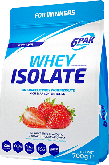 6PAK Whey Isolate 700 g Strawberry (5906660531326)