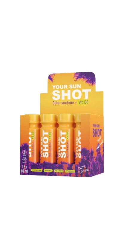 Your Sun, Shot Vit. D3, Karotenowy multidrink, 96x80ml