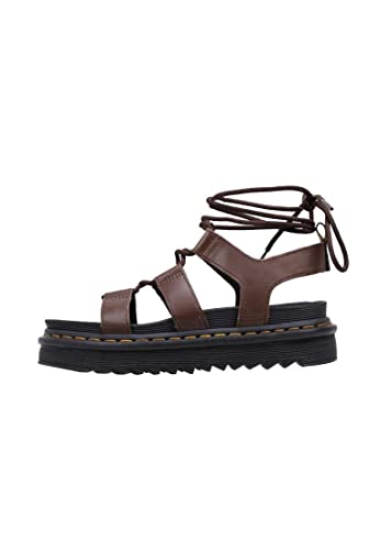 Dr. Martens Nartilla Sandały damskie skórzane Brązowy, Dark Brown New Oily Illusion, 37 EU