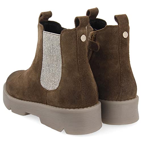 GIOSEPPO Szare botki typu Chelsea z gumką boczną dla dziewczynki i chłopca Pyhra, Taupe, 27 EU