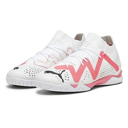 PUMA Unisex Future Match It + Mid Jr buty piłkarskie dla dzieci, Puma White PUMA Black Fire Orchidea, 34.5 EU