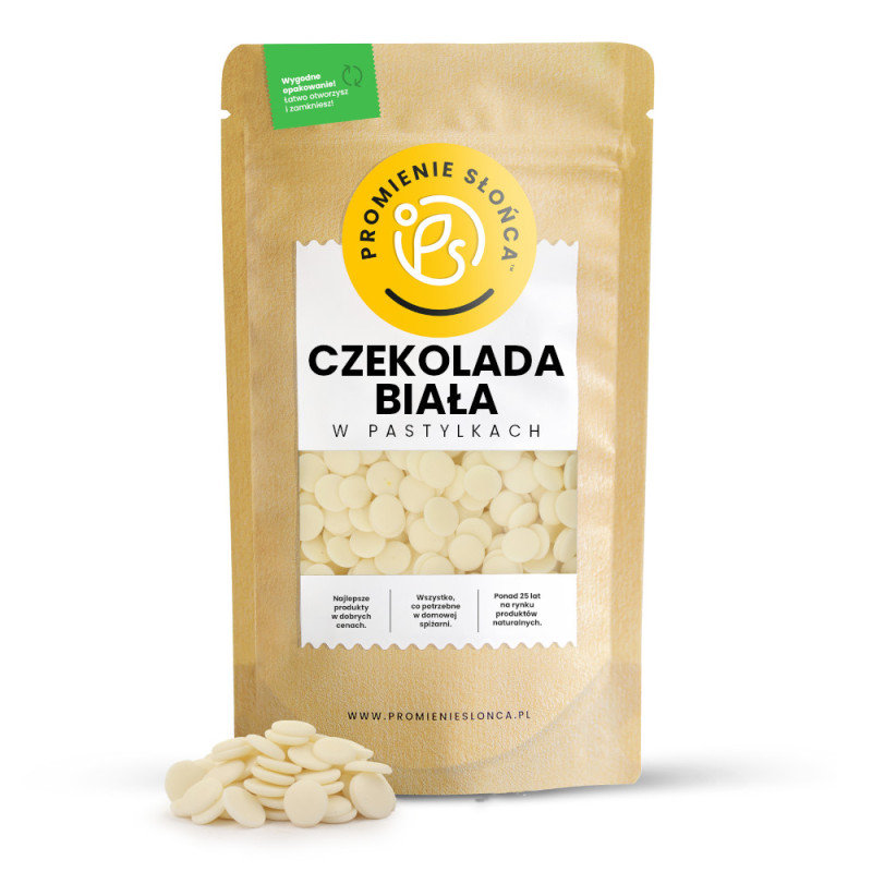 Biała czekolada w pastylkach 250 g