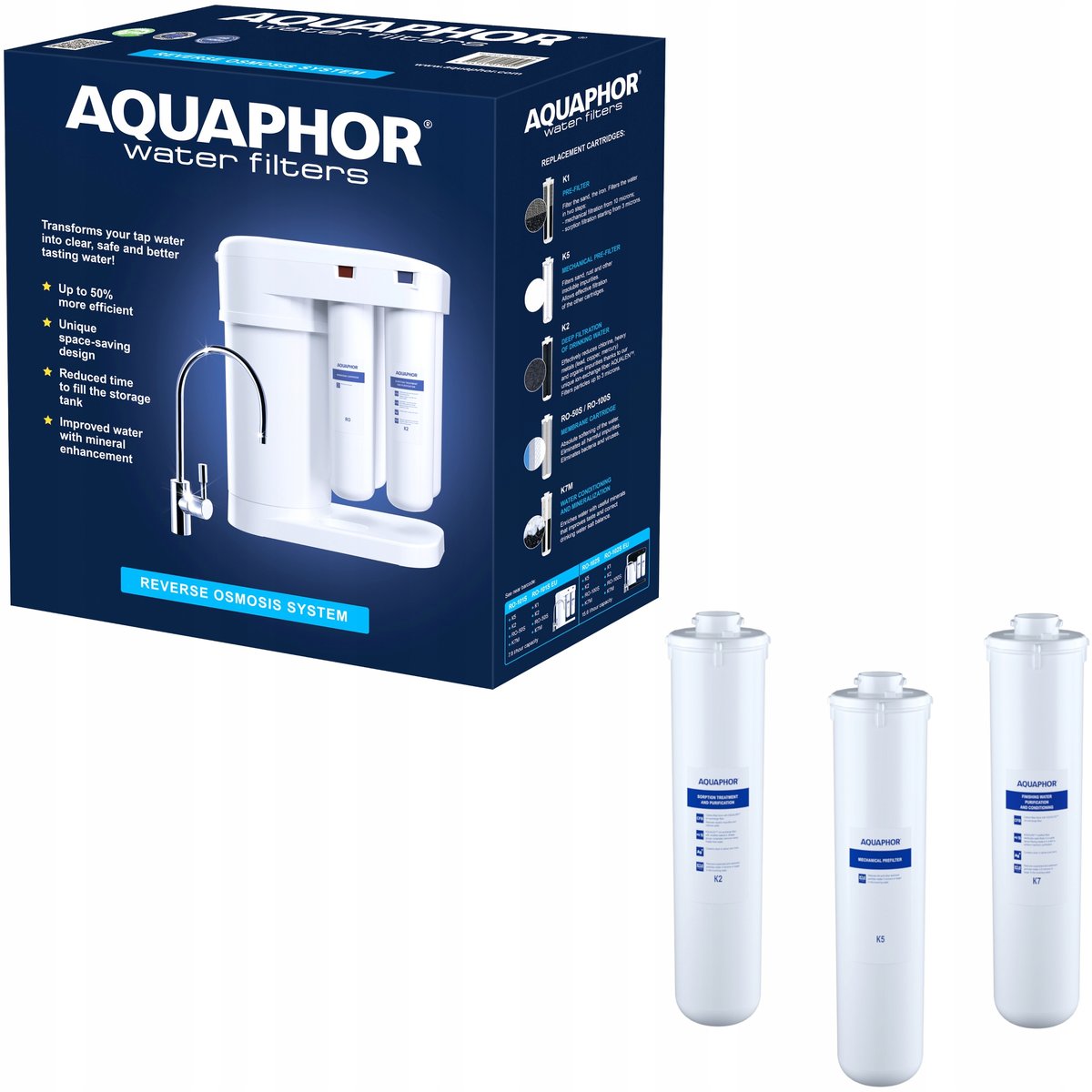 Filtr odwróconej osmozy Aquaphor RO-101S Morion + wkłady K5, K2, K7M
