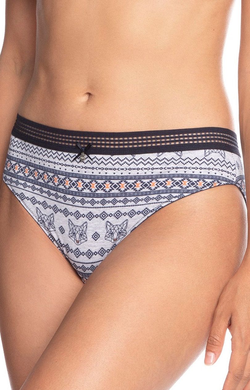 Bawełniane figi damskie 2-pack L-1433BI, Kolor szary, Rozmiar L, LAMA - Primodo.com