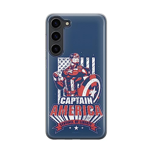 Etui Kapitan Ameryka 018 Marvel Nadruk pełny Granatowy Producent: Samsung, Model: S23 PLUS