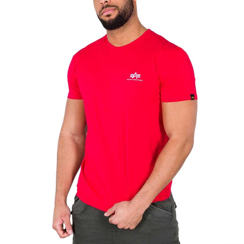 Koszulka Alpha Industries Basic T Small Logo 188505328 - czerwona