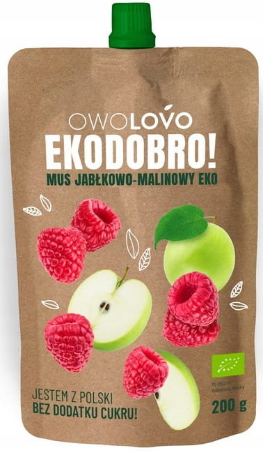 Owolovo Mus Jabłkowo Malinowy BIO 200g - Owolovo