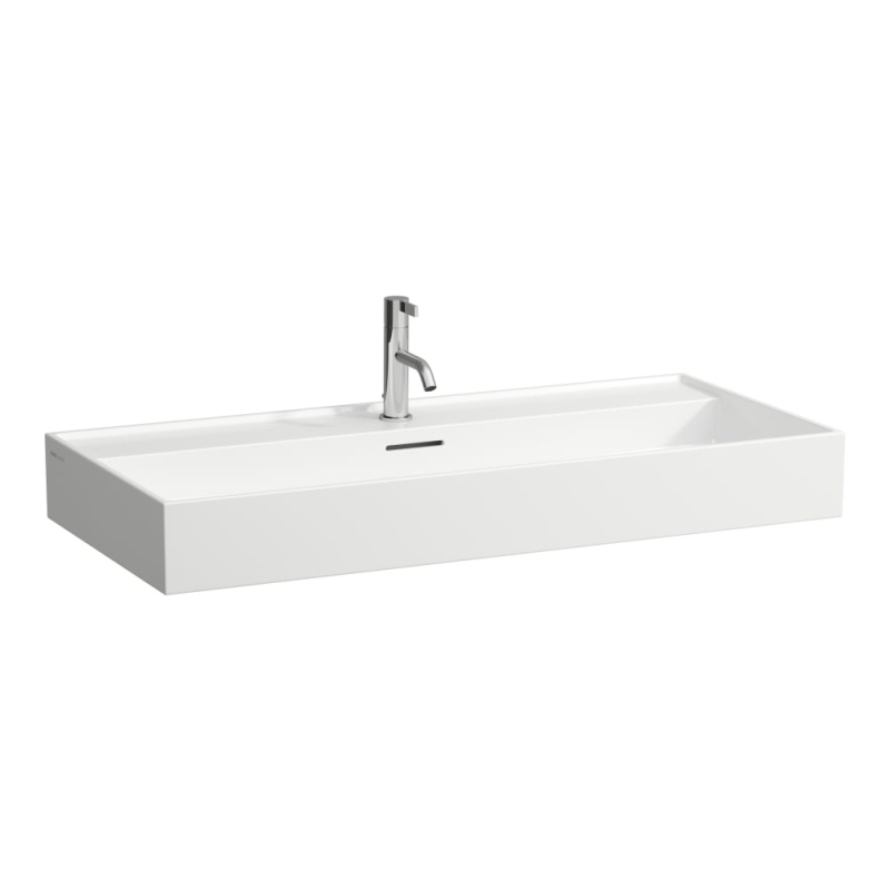 Laufen Kartell Umywalka wisząca lub meblowa 100x46 cm z 2 otworami na baterię bez przelewu biała z powłoką LCC H8103374001071 - odbiór osobisty: Kraków, Warszawa