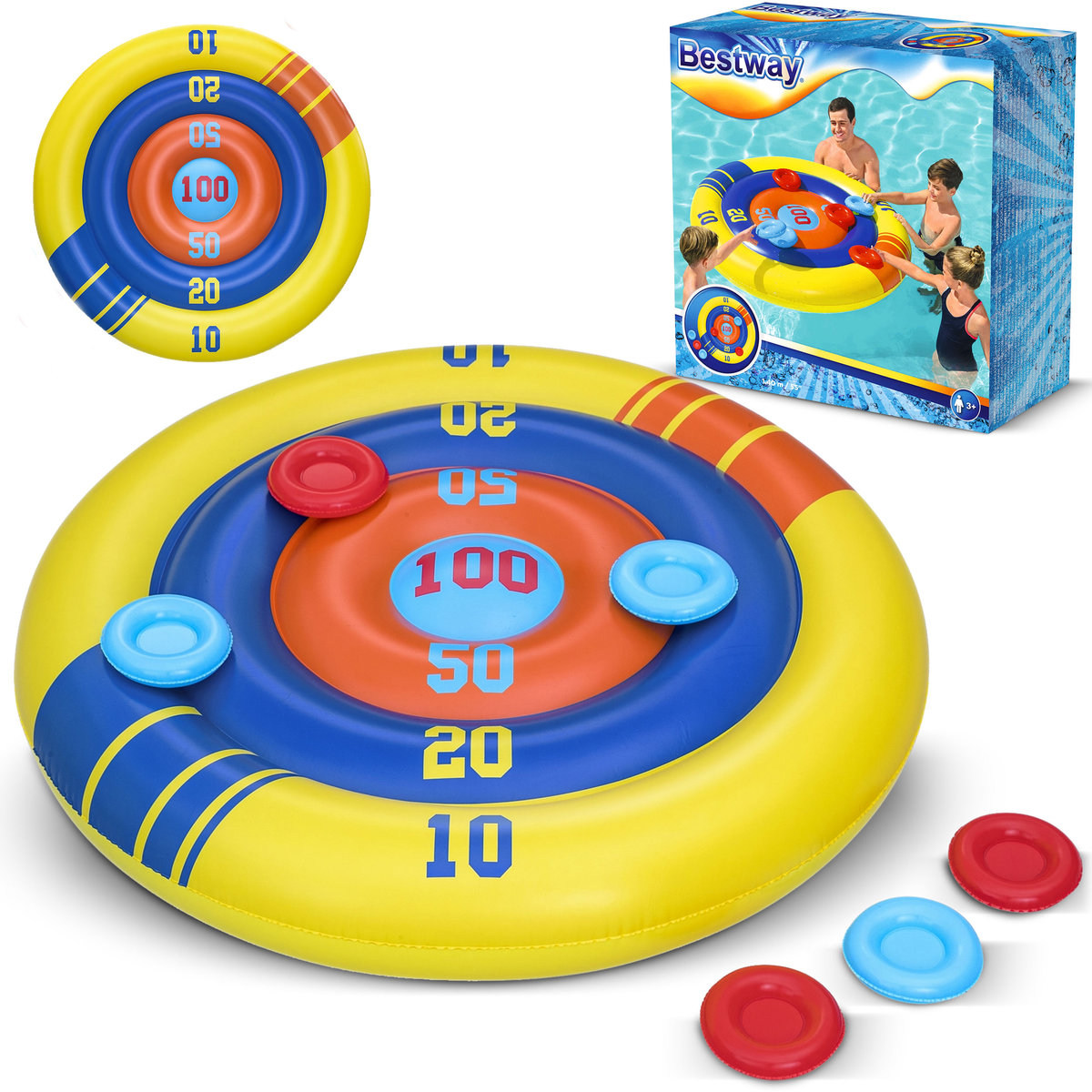 Dmuchana Gra Basenowa Zręcznościowa Tarcza, Frisbee 140 cm Bestway 52566