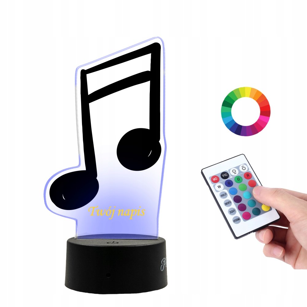 Lampka Na Biurko UV Muzyka Nutka Nuta PLEXIDO