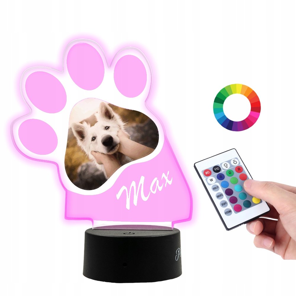 Lampka Na Biurko Psia Łapka Twoje Zdjęcie PLEXIDO