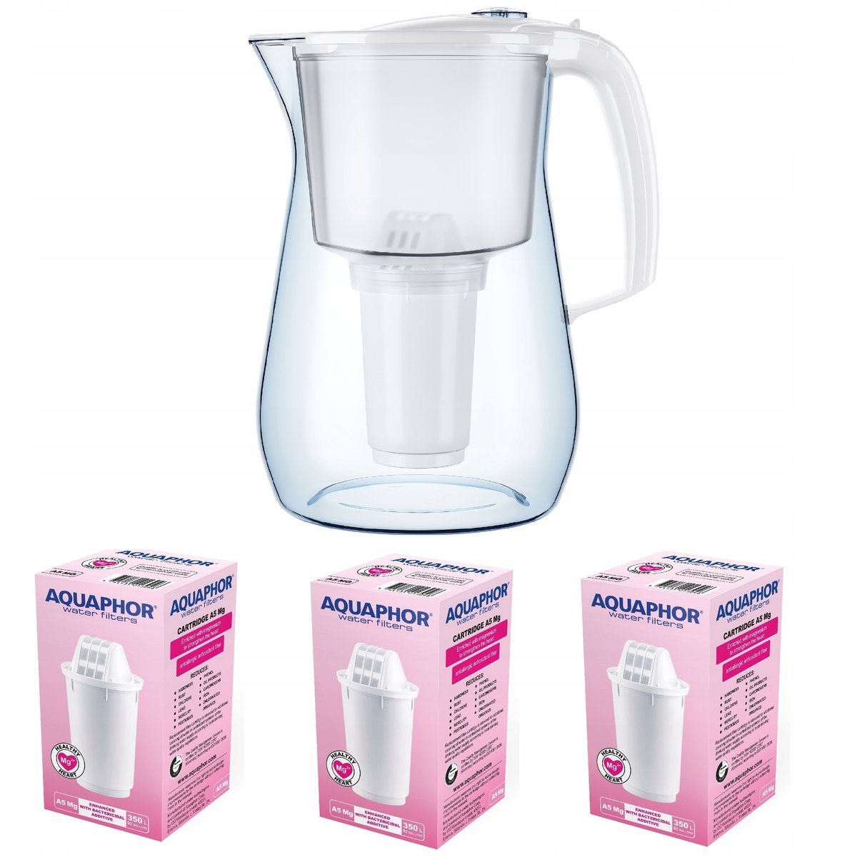 Dzbanek filtrujący Aquaphor Provence 4,2 l + 3 wkłady, biały