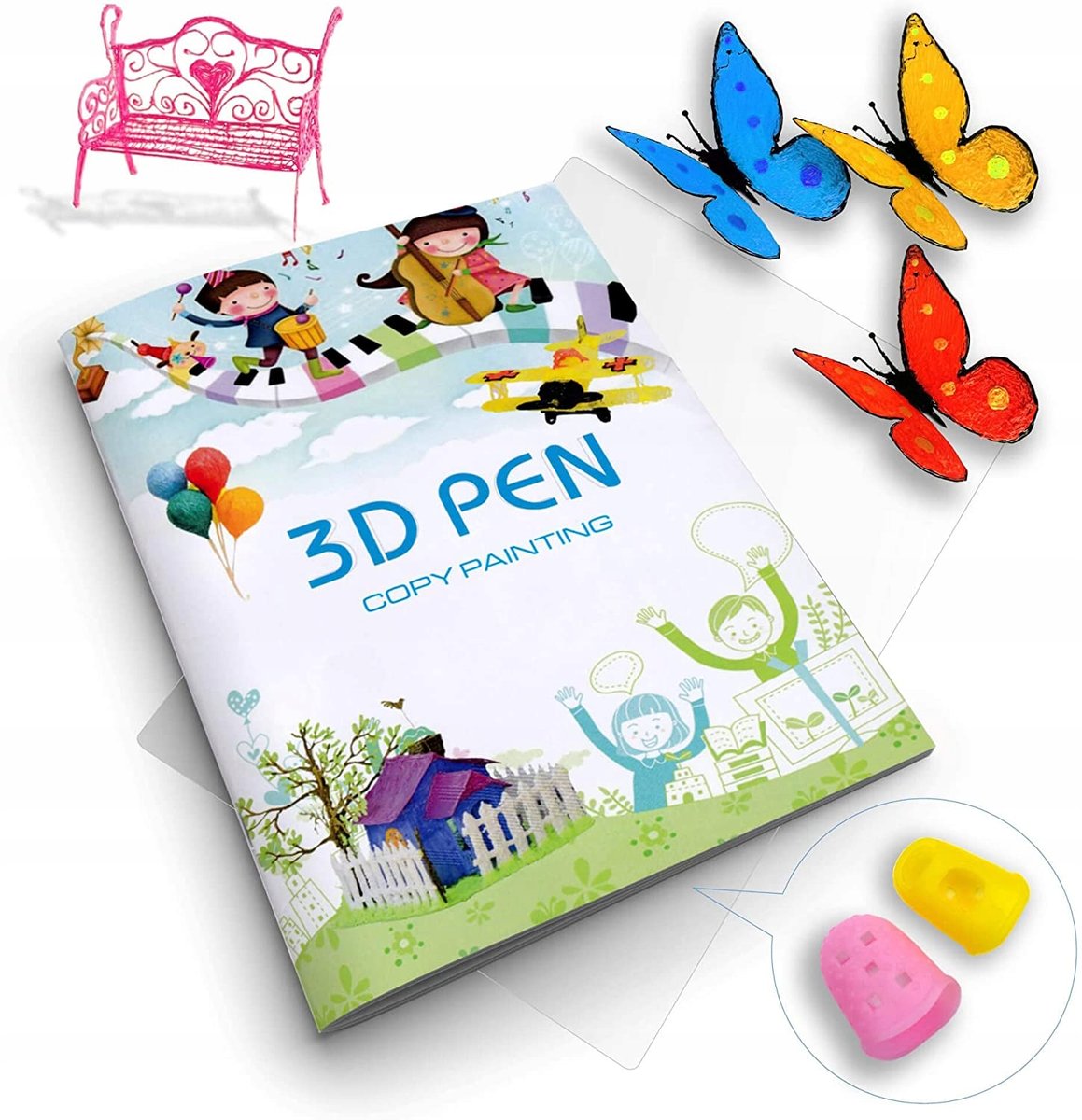 DUŻA KSIĄŻKA Z SZABLONAMI DO DŁUGOPISU 3D ROZM. A4