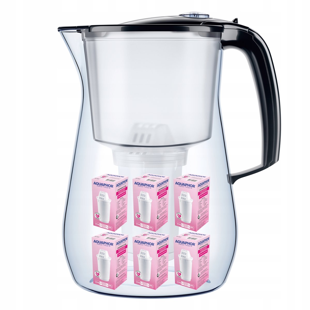 Dzbanek filtrujący Aquaphor Provence 4,2 l + 6 wkładów, czarny