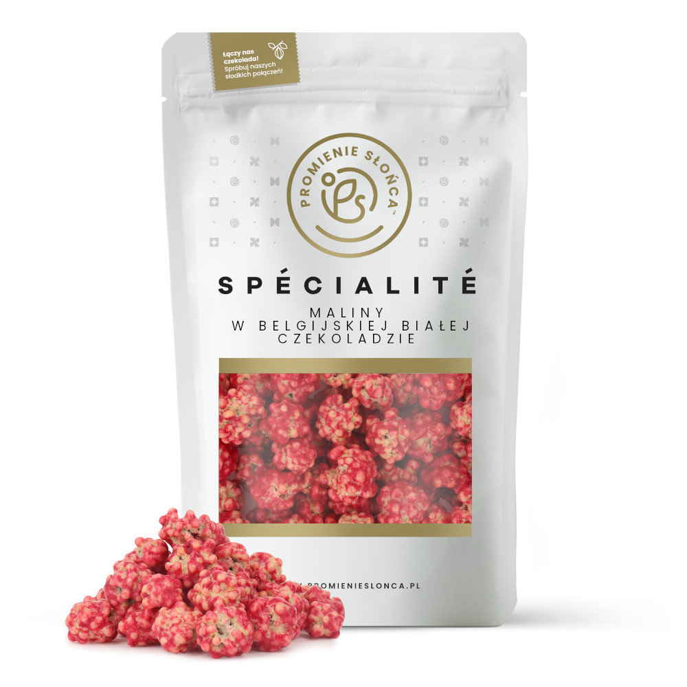 Maliny w białej czekoladzie 120g