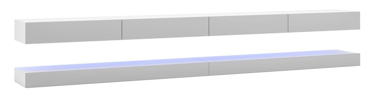 Szafka Rtv Fly Double Biały / Szary Połysk + Led
