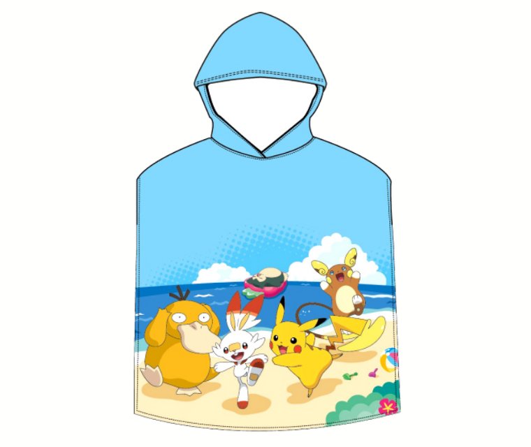 Ponczo ręcznik POKEMON dla dzieci 50 x 100 kaptur