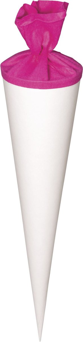 Rożek tyta pierwszoklasisty 35 cm, biały/różowy
