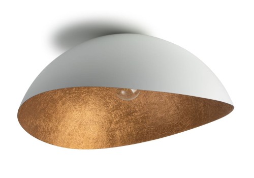 Lampa sufitowa retro SOLARIS 40620 Sigma kopuła biała miedziana