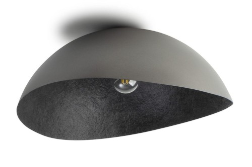 Półokrągła lampa sufitowa SOLARIS 40627 Sigma kopułowa czarna srebrna