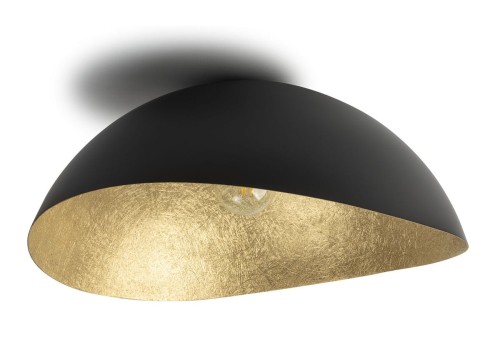 Kopułowa lampa sufitowa vintage SOLARIS 40600 Sigma żywiczna czarna złota