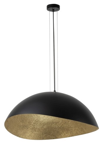 Żywicowa lampa wisząca do salonu SOLARIS 40602 Sigma czarny złoty