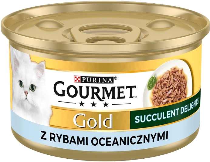 Mokra karma dla kotów PURINA Gourmet Gold Succulent Delights z rybą oceaniczną - puszka 85g (DLKPUIKAM0004)