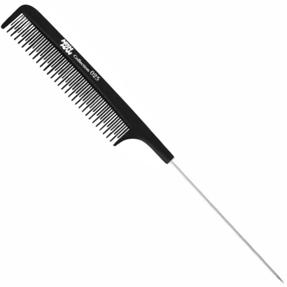 Nishman 025 Grzebień barberski do włosów ze szpikulcem metalowym