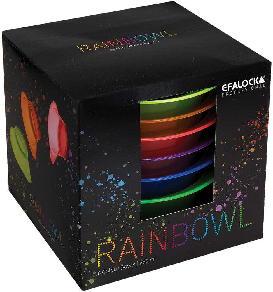 Efalock Professional Rainbowl Miseczki do farbowania włosów, zestaw 6 kolorów 250ml