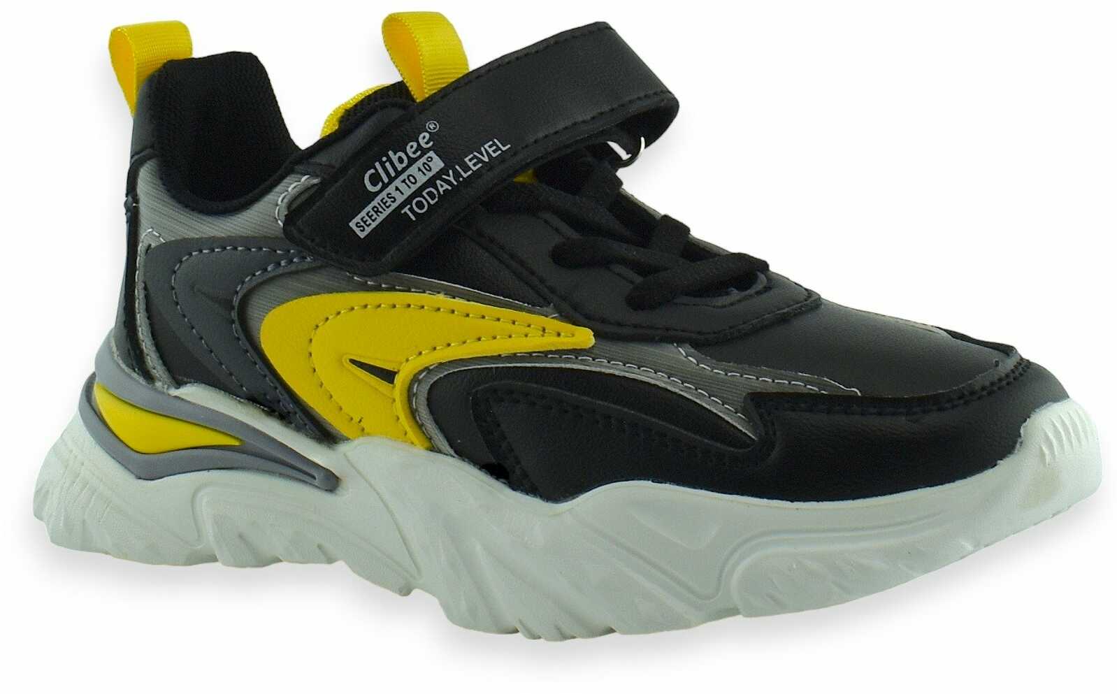 Sportowe buty chłopięce Clibee CL 303 Czarno żółte