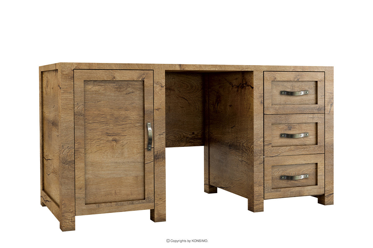 Biurko z szufladami rustykalne RABO Konsimo