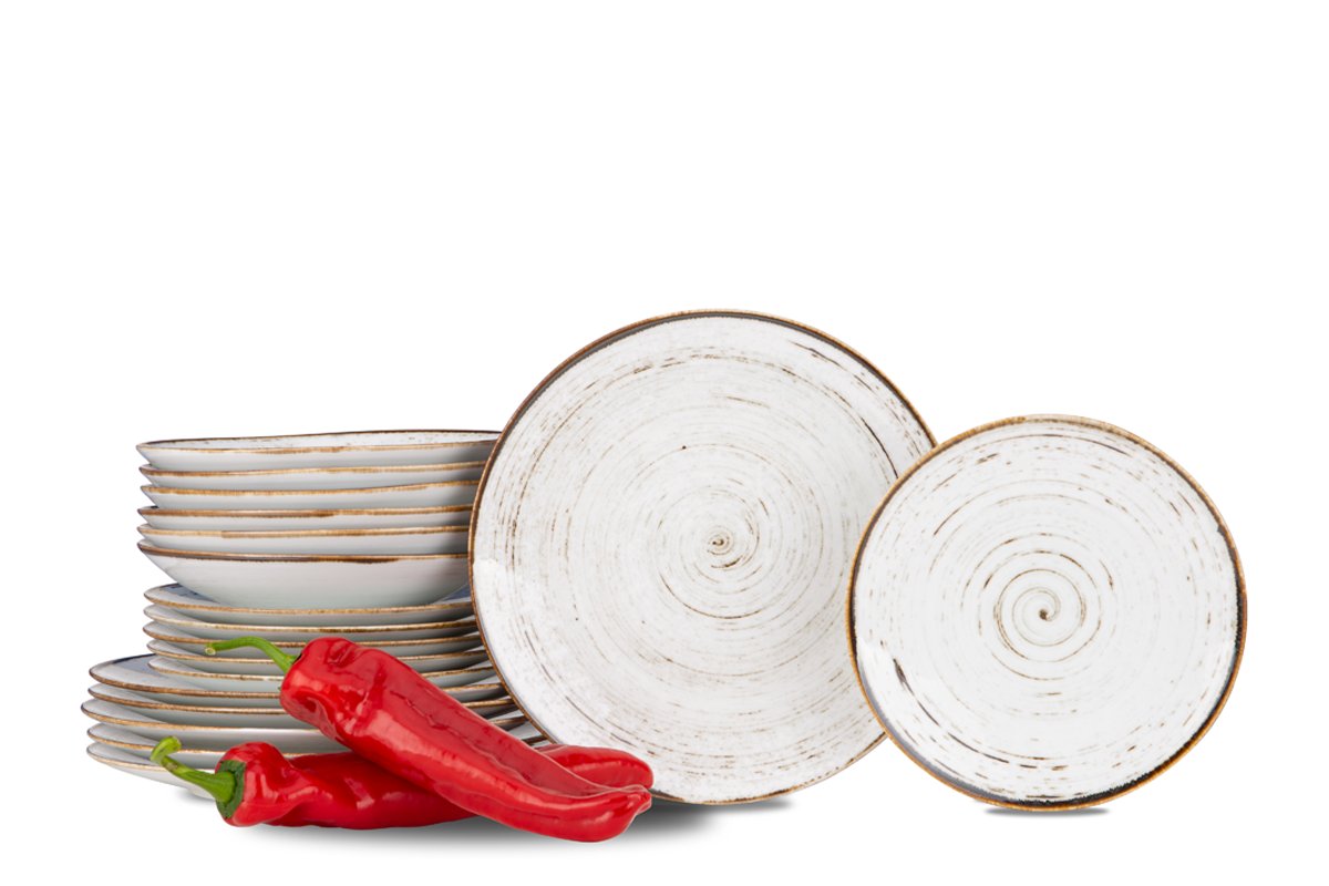 Serwis obiadowy polska porcelana Nostalgia White dla 6 os. ALUMINA Konsimo