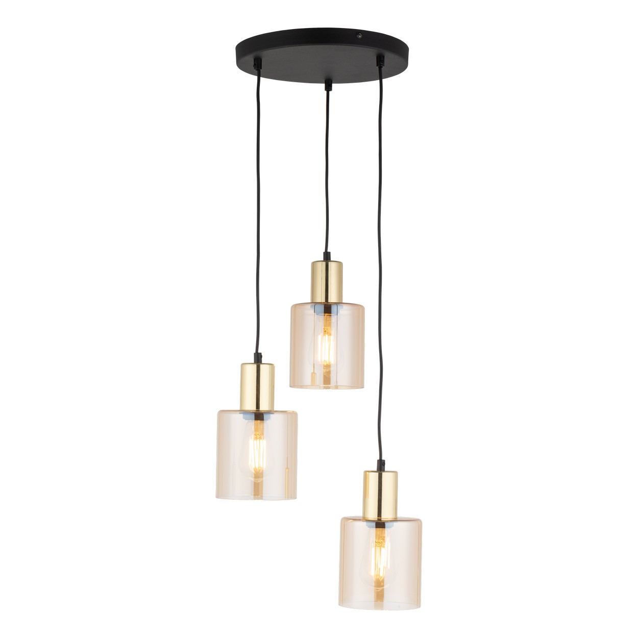 Lampa wisząca z bursztynowymi kloszami TK 6667 z serii SIERRA GOLD