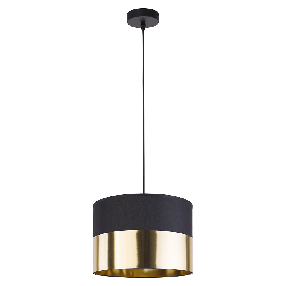 Lampa wisząca z czarno-złotym abażurem ⌀20cm TK 3474 z serii LONDYN GOLD