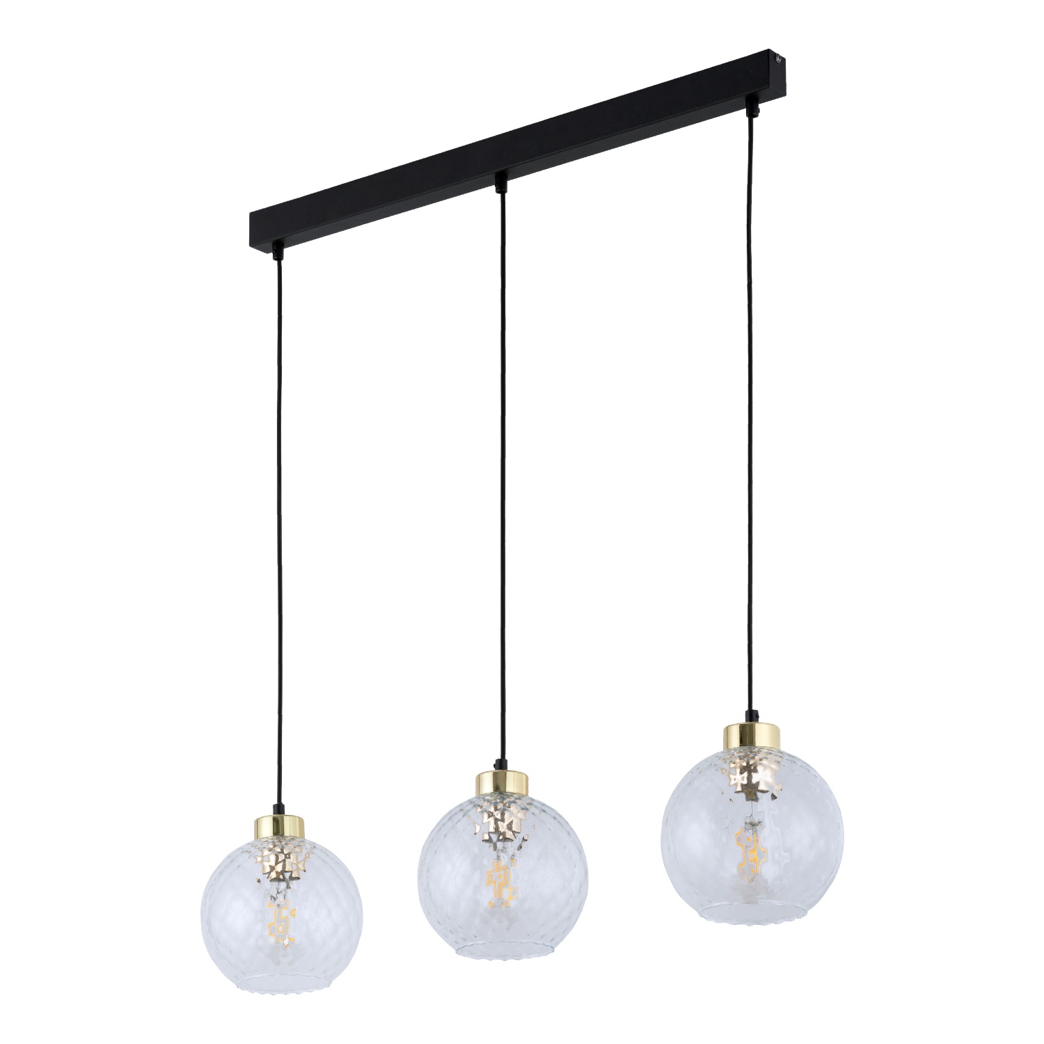 Lampa wisząca na listwie, klosze imitujące kryształ TK 4587 z serii DEVON