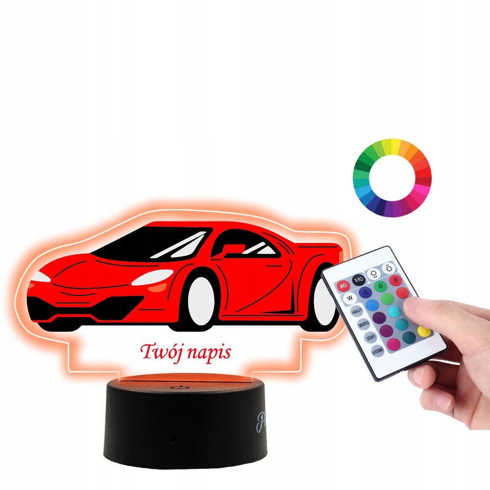 Lampka Na Biurko UV Czerwone Ferrari Auto PLEXIDO