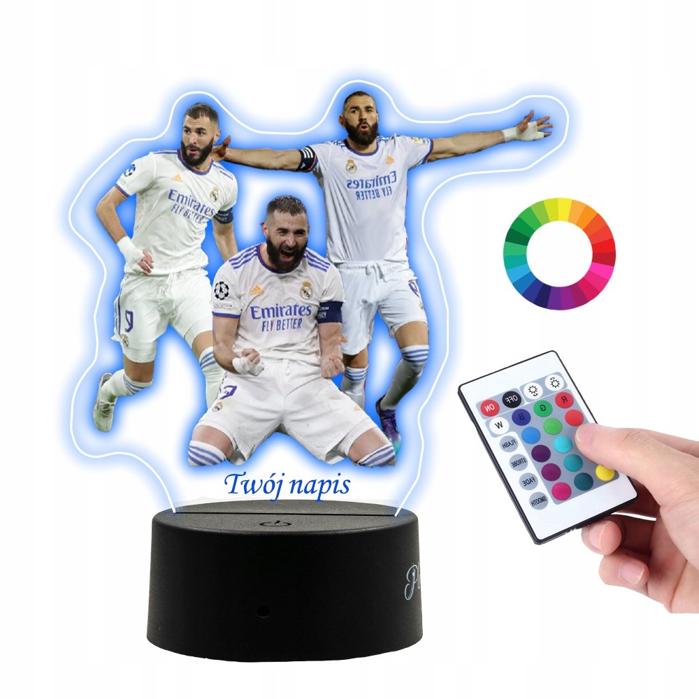 Lampka Na Biurko UV Piłkarz Karim Benzema PLEXIDO