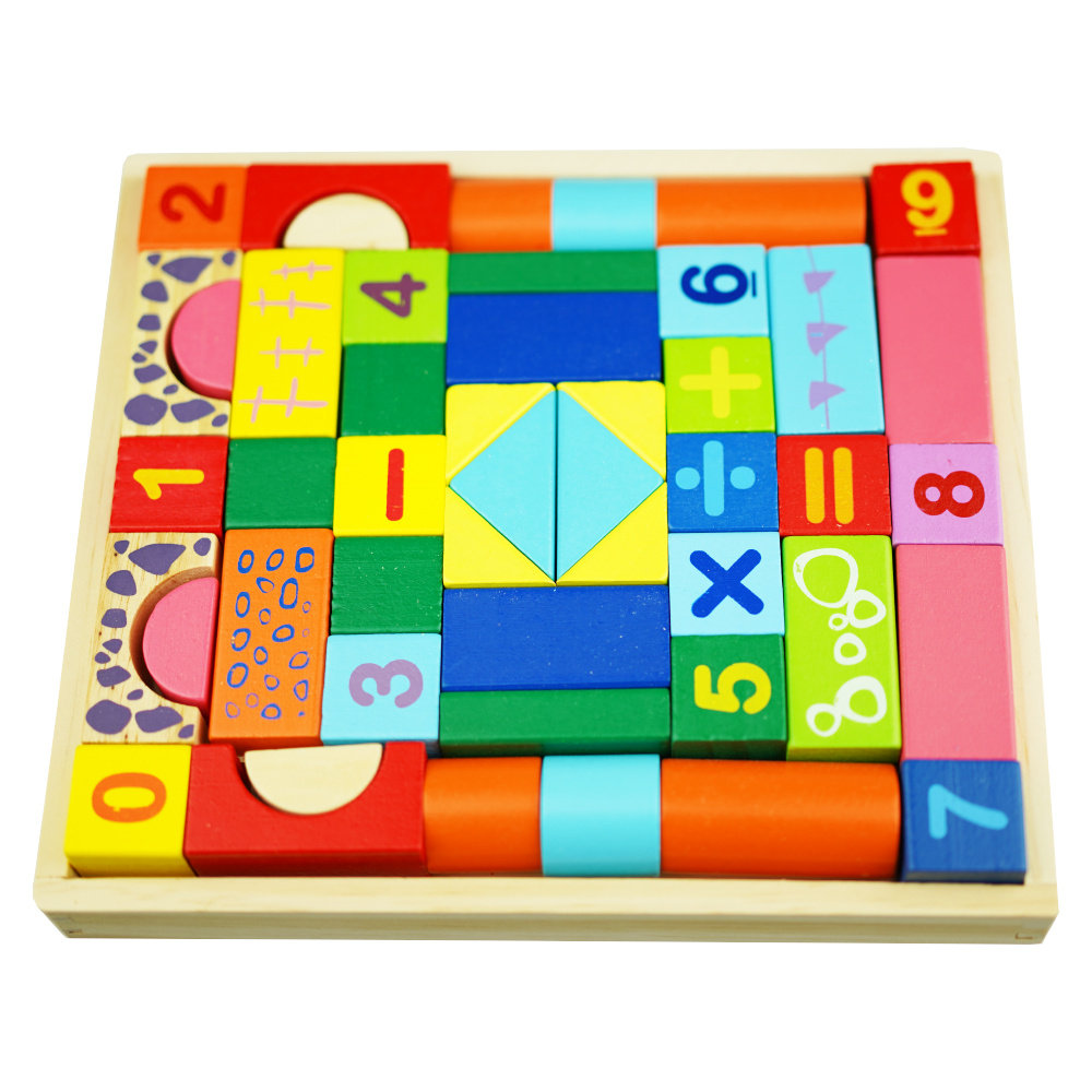 Drewniane klocki Sorter konstrukcyjne 58 el.układanka