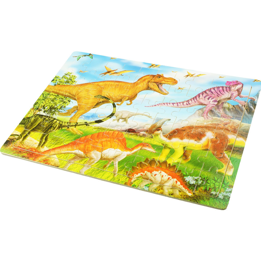 Drewniana kolorowa układanka puzzle  Dinozaury