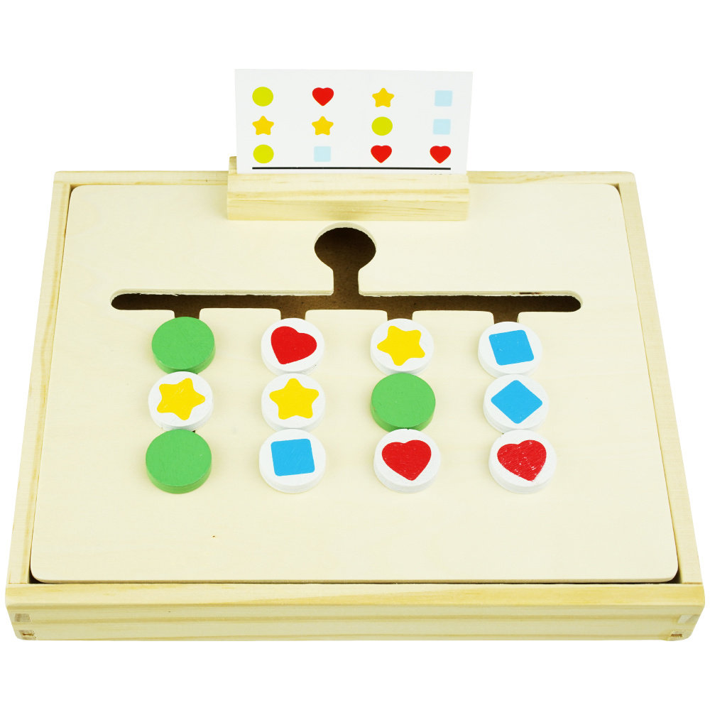 Drewniana układanka labirynt z torem ruchu oraz tablica