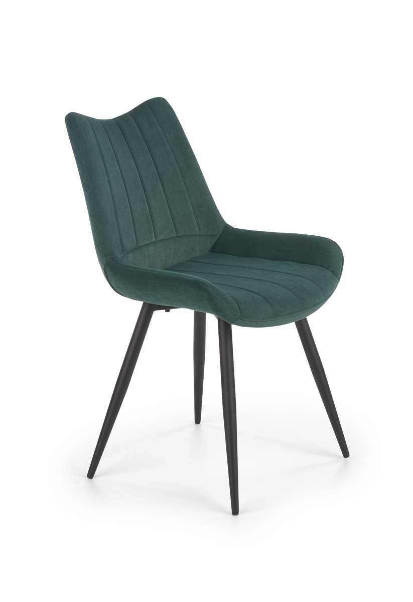 Halmar Krzesło tapicerowane K388 z przeszyciami - ciemny zielony
