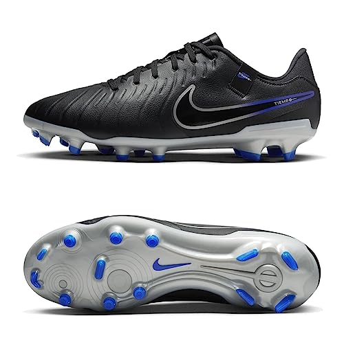 NIKE Męskie buty piłkarskie Legend 10 Academy Fg/Mg, Czarny chrom Hyper Royal, 48 EU