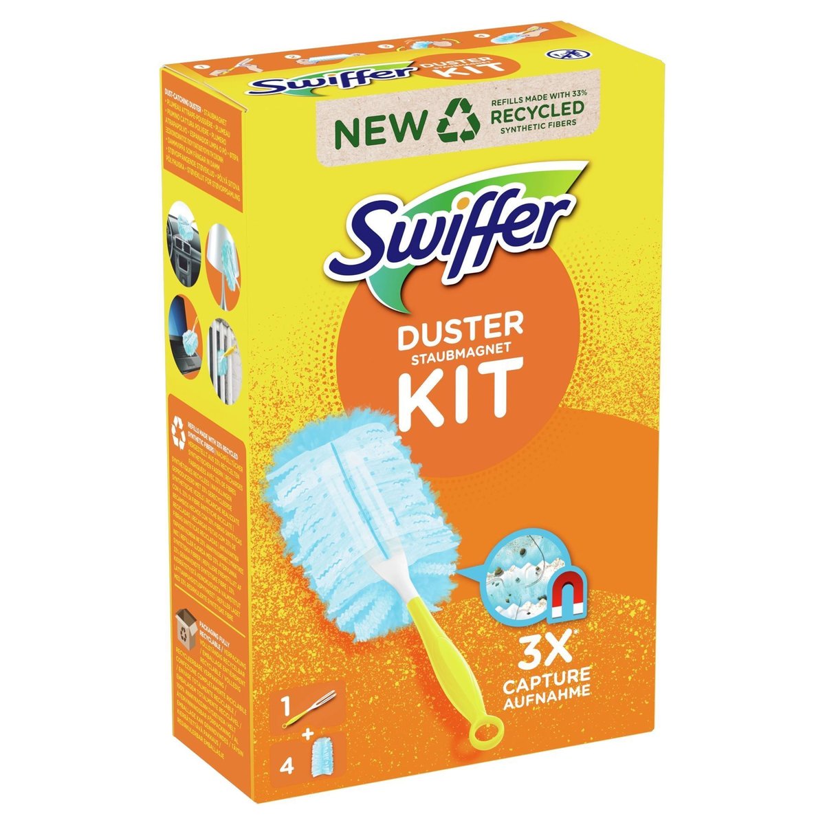 Swiffer kurzu na magnes, rączka oraz 5 miotełka do kurzu 81204337