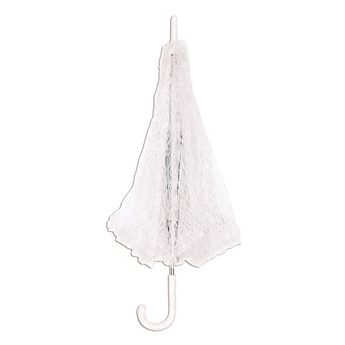 Bristol Novelty BA533 Parasol Biała koronka, dla kobiet, jeden rozmiar
