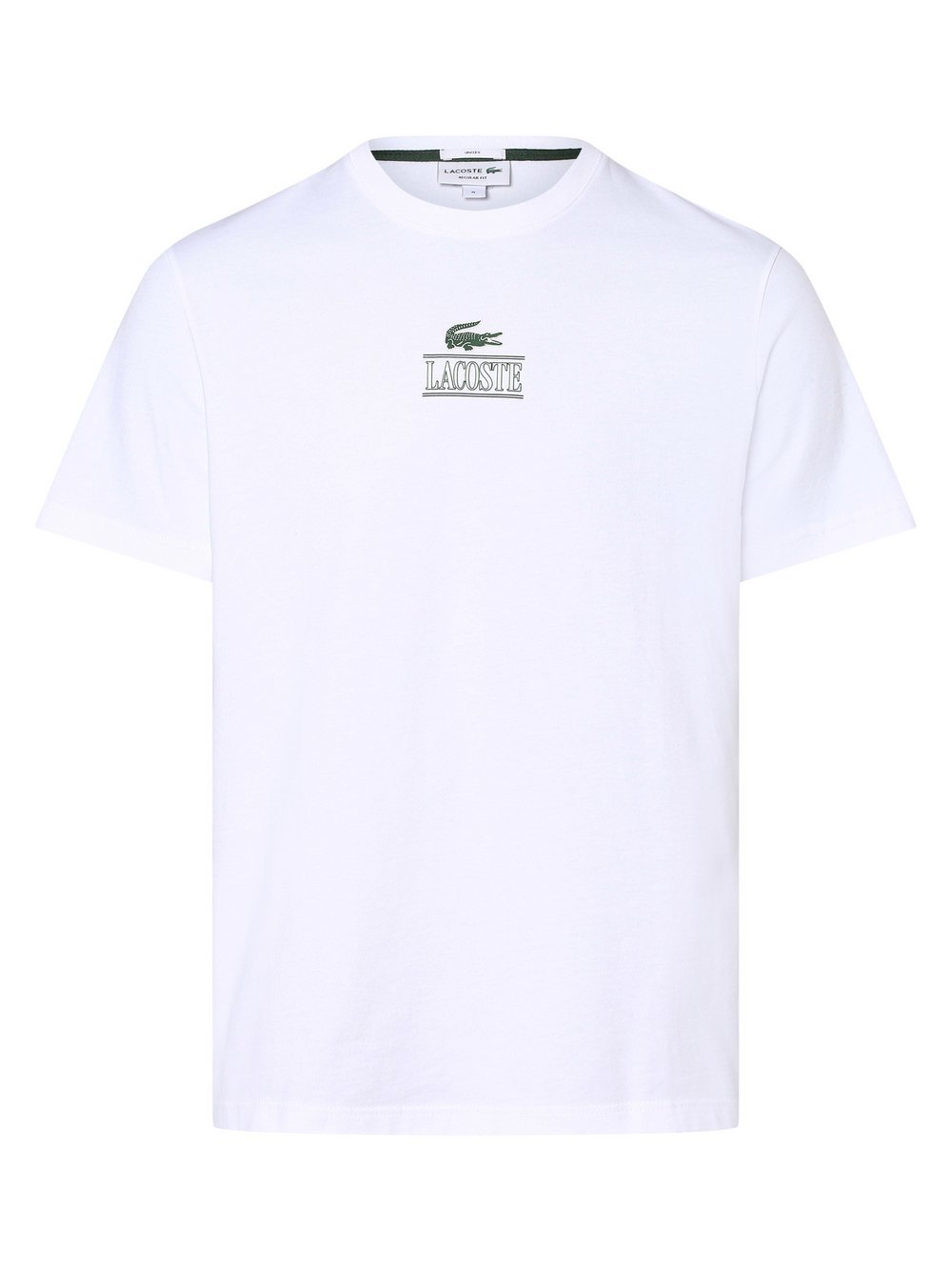 Lacoste - T-shirt z nadrukiem z logo, biały