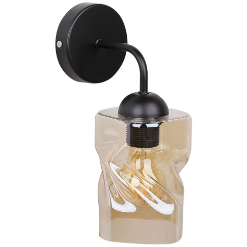 Czarny kinkiet do korytarza szkło bursztynowe Z022 B3-H42