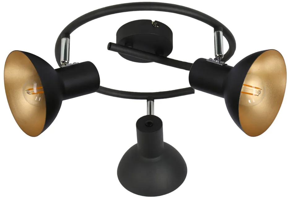 Potrójna metalowa lampa sufitowa do kuchni czarny + złoto - Z029 D1-M86