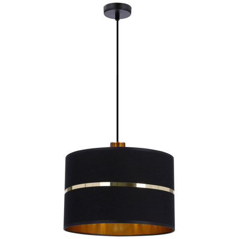 Wisząca lampa abażurowa w stylu czarny glamour + złoto C3-L25