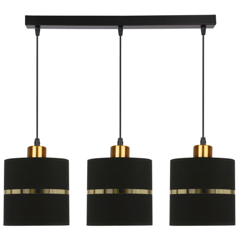 Lampa z 3 abażurami do salonu czarny + złoto - 11X Z037 N1-K46